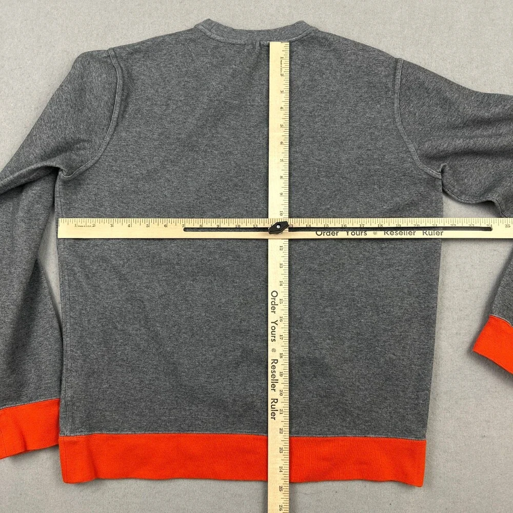 Clemson Tigers Sweater Men Large Gray Orange Nike Football Paw Zip Pocket NCAA L